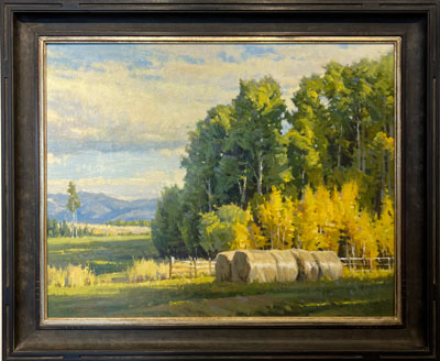 John Poon Aspen & Hay Bales, 24x30, Brushworks Art Gallery, Salt Lake City, Utah